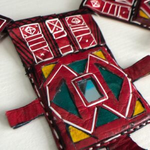 Amazigh Taureg Leather Necklace XL Colorful African on leather braided rope OOAK
