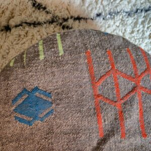 Berber Set Handmade Kilim Vintage Wool Footstool Pouf