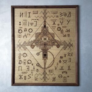 Berber Large Wood Fibula Symbol Wall Decor Art