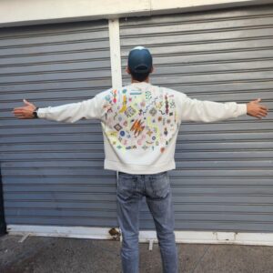 Berber Artika Hand-Painted Cotton Sweatshirt with Motifs Pull