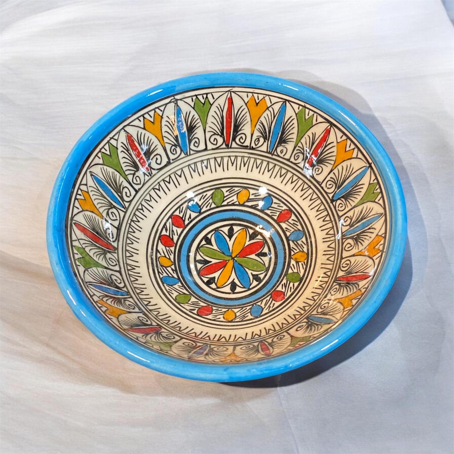 Amazigh Ceramic Set Handmade Colorful Pottery Bowls Bowl