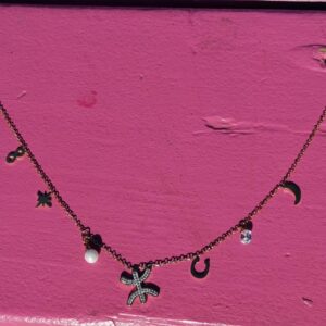 Dont Amazigh Yaz Berber Kabyle Tifinagh Seven-Charm Gold Necklace