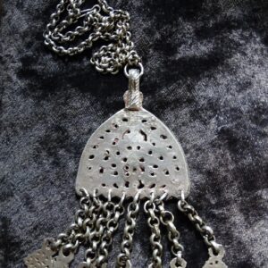 Berber Rare Antique Fine Silver Chain Pendant Necklace
