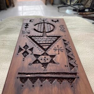 Berber Hand dark Carved Wooden Symbol Wall Art