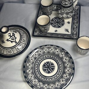 Amazigh serving table set teapot set ceramic handpainted serving set Ceramic Piece