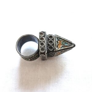 Amazigh à cône pyramidale Silver Ring tribale berbère
