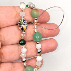 Amazigh Kabyle Natural Stone and Enameled Bead Phone Bracelet