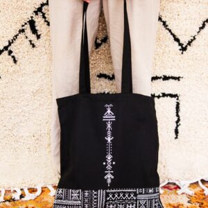 Amazigh Black Bag - White Cotton Distinctive Style
