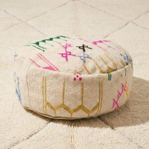 Berber Kilim Handmade Wool Floor Cushion Pouf Ottoman