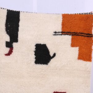 Berber Custom Wool Neutral Geometric Living Room Rug
