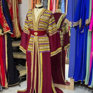 Amazigh Silk Crepe Takchita Embroidery Royal Collection Belt