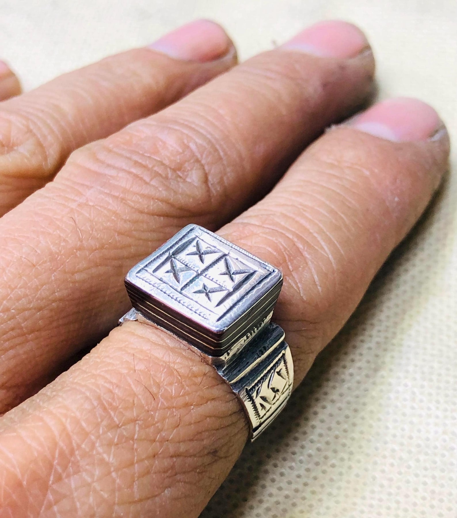 Amazigh Bague en argent Tribal Touareg Berbère Ring