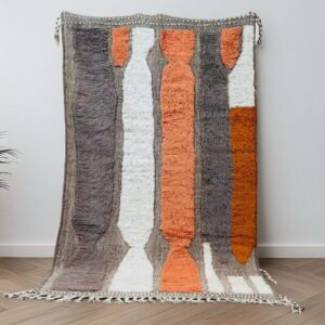 Berber Textured Handwoven Wool High-Pile Abstract Design Rug