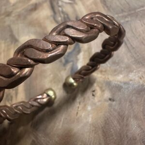 Berber Handmade Copper Bracelet with Traditional Engravings Armreif