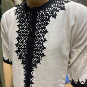 Amazigh Traditional Men’s Loulan s Elegant Beige Tunic