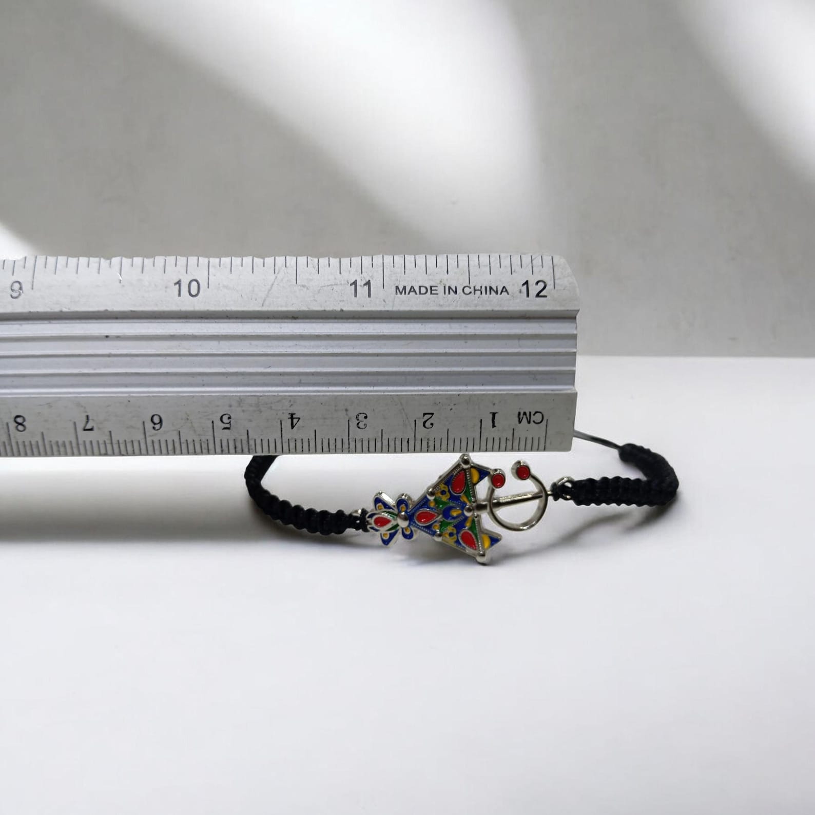 Amazigh Traditional Tazerzit Colorful Enamel Fibula Cord Bracelet