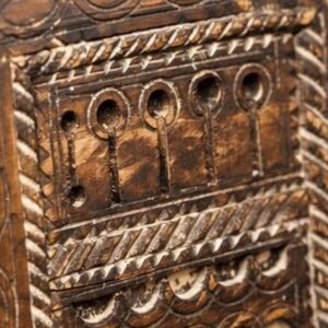 Berber Antique Hand Carved Wooden Panel Wall Art Decor