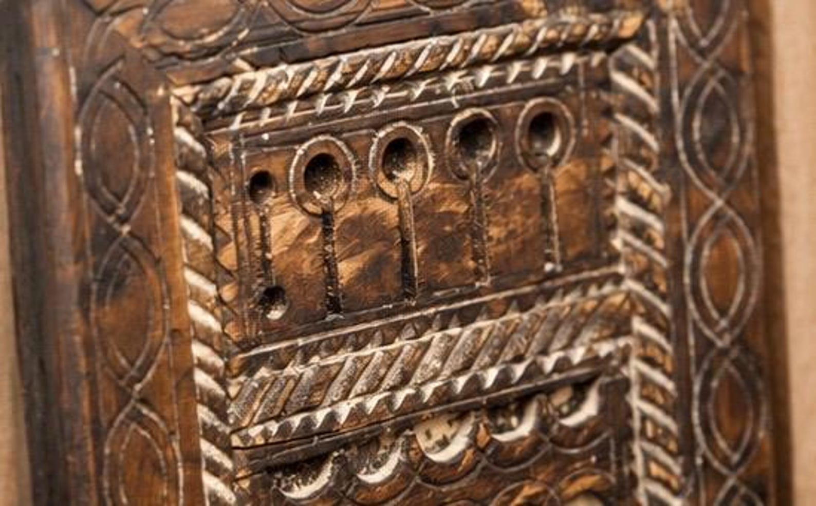 Berber Antique Hand Carved Wooden Panel Wall Art Decor
