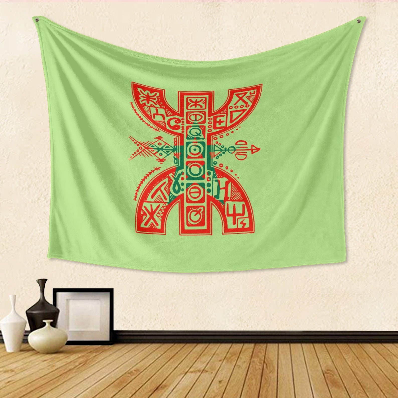 Amazigh Berber Tifinagh Yaz Draperie murale Polyester Wall Art