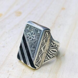 Amazigh Gravure amazighe Ring Silver Tribal Touareg Berbère
