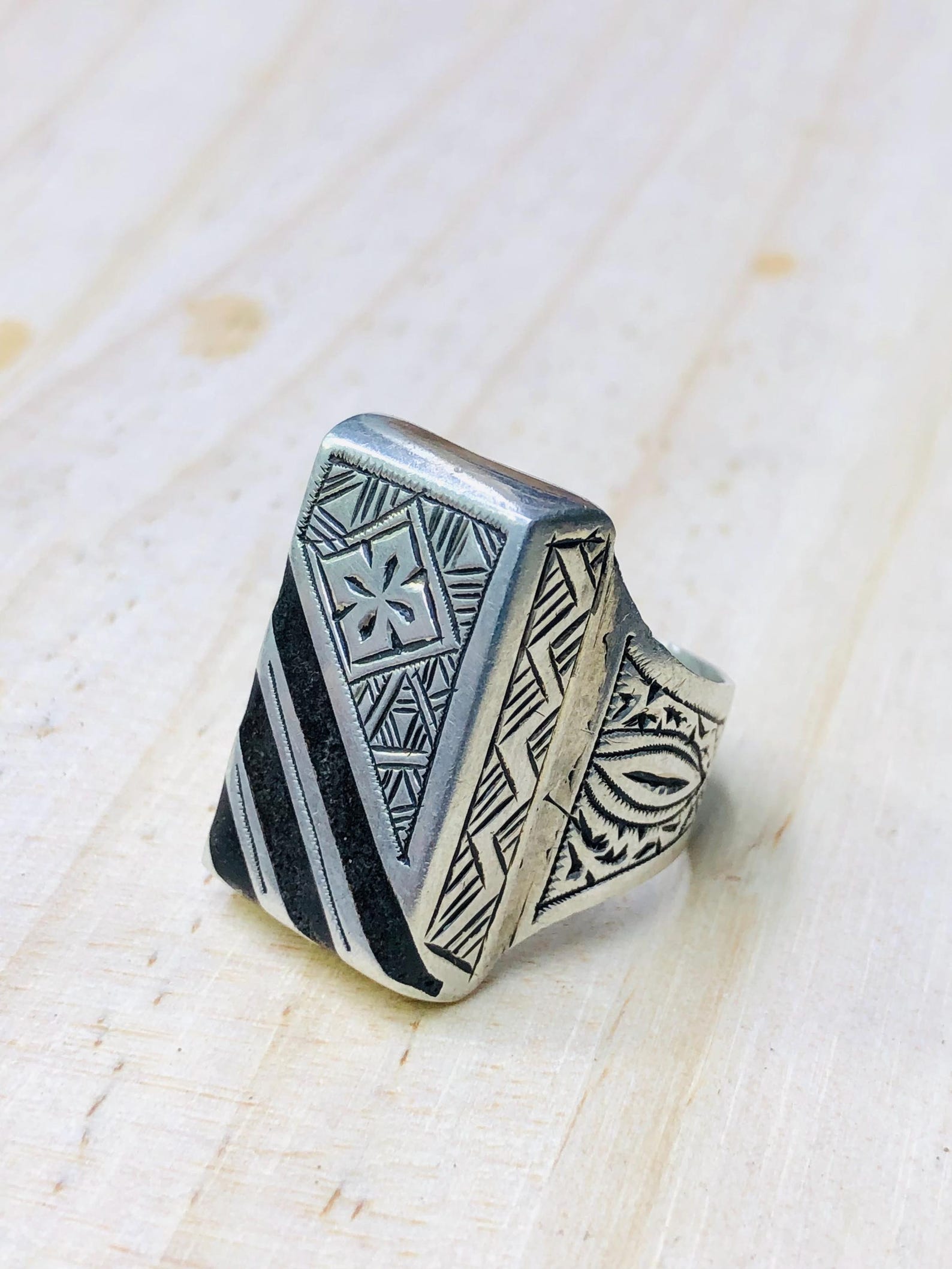 Amazigh Gravure amazighe Ring Silver Tribal Touareg Berbère