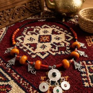 Amazigh Handmade Necklace- Boho Tribal Jewelry Ethnic Pendanttif Necklace Statement Beaded Necklace