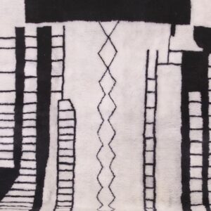 Custom Amazigh Berber Wool Neutral Living Room Geometric Handmade Rug