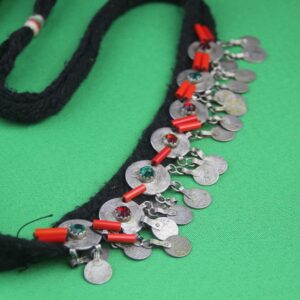 Berber Authentic ANTIQUE Silver Genuine Coral Coins Necklace