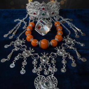 Berber Royal Jewelry Set Silver Amber Authentic Necklace