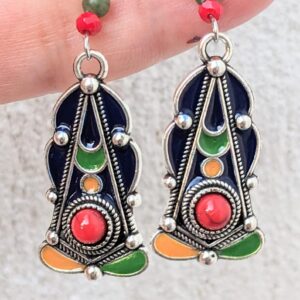 Amazigh Boucles d oreilles kabyles métal argenté Earrings
