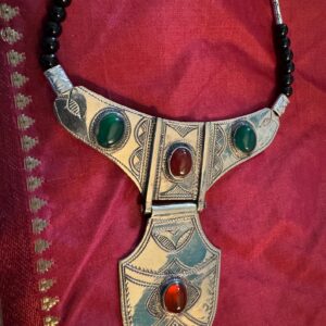 Amazigh Queen of Jewels Tuareg Silver Agate Necklace