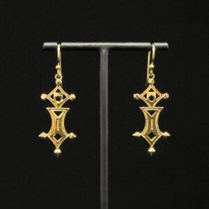 Amazigh Symbole de Earrings Berbères Croix Stylisée Gold-Plated
