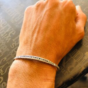 Amazigh Berber gravé Hand-Engraved 925 Silver Adjustable Cuff Bracelet