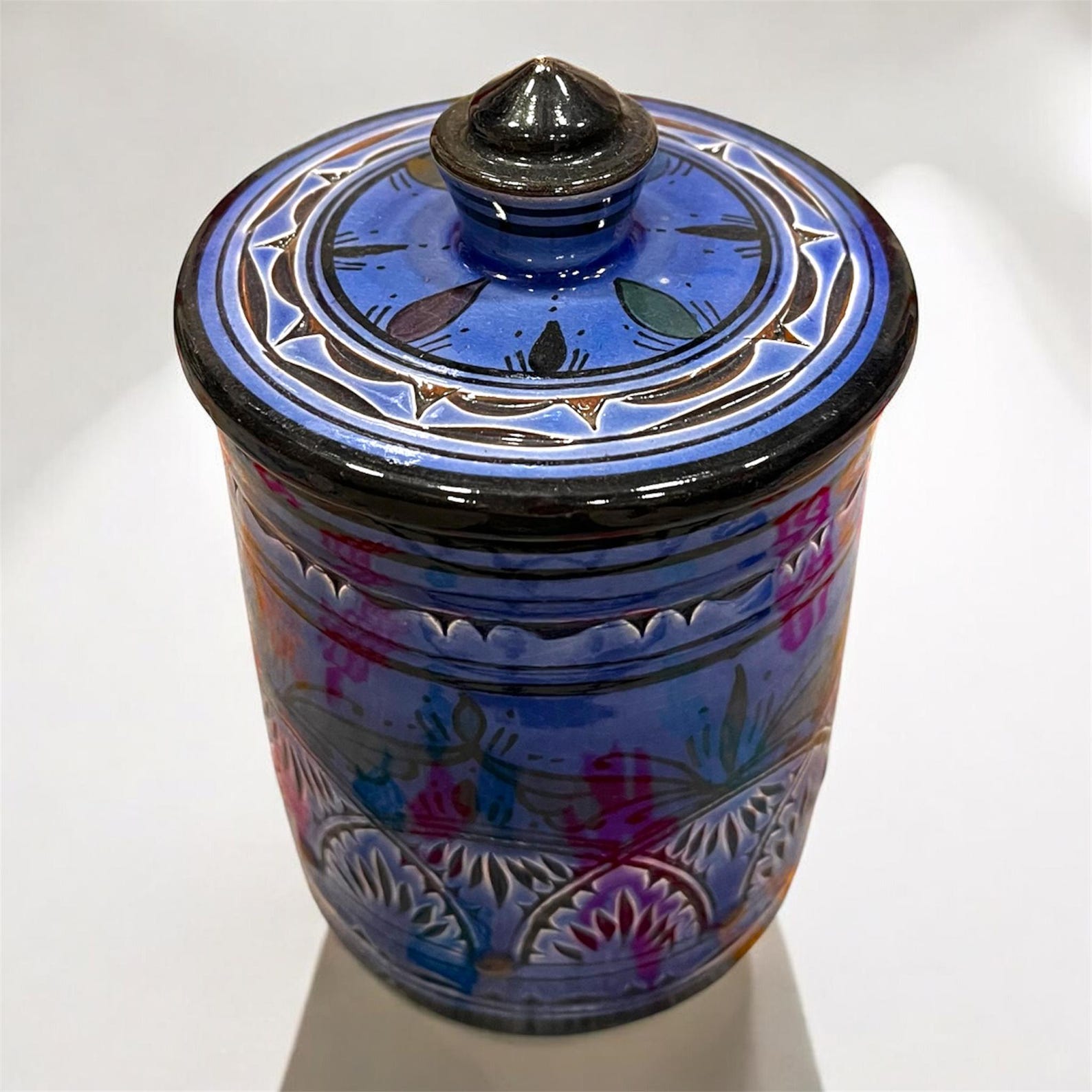Berber Handmade Storage Jar Lid Hand Ceramic Piece