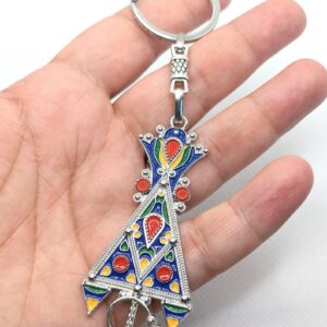 Amazigh Kabyle Fibula Enameled Steel Ethnic Jewelry Necklace for Women