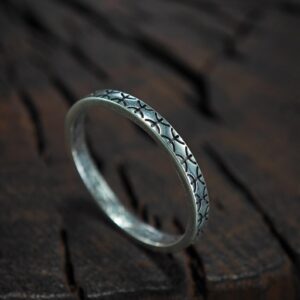 Berber Yaz Symbol Solid 925 Silver Band Ring