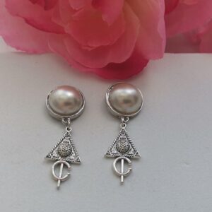 Amazigh Kabyle Fibule Pearl Berbères Stainless Steel Drop Earrings