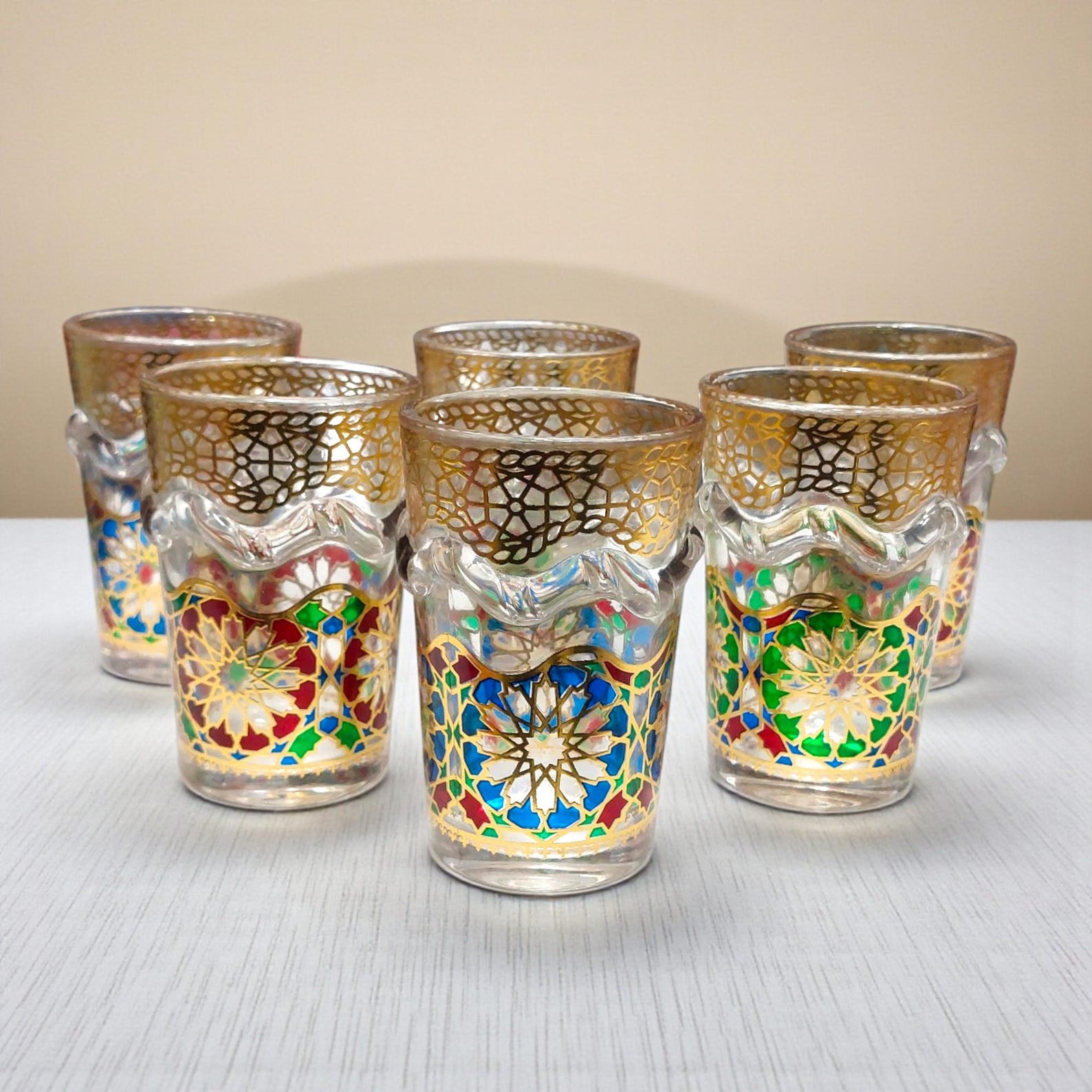 Amazigh Silver Tea Set Tray Glasses Handmade Traditional
