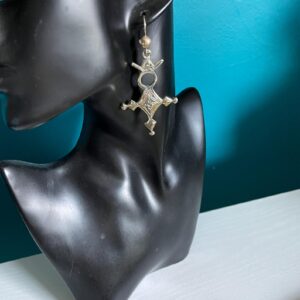 Amazigh HUGE Tuareg Tribal Silver Compass Cross Necklace