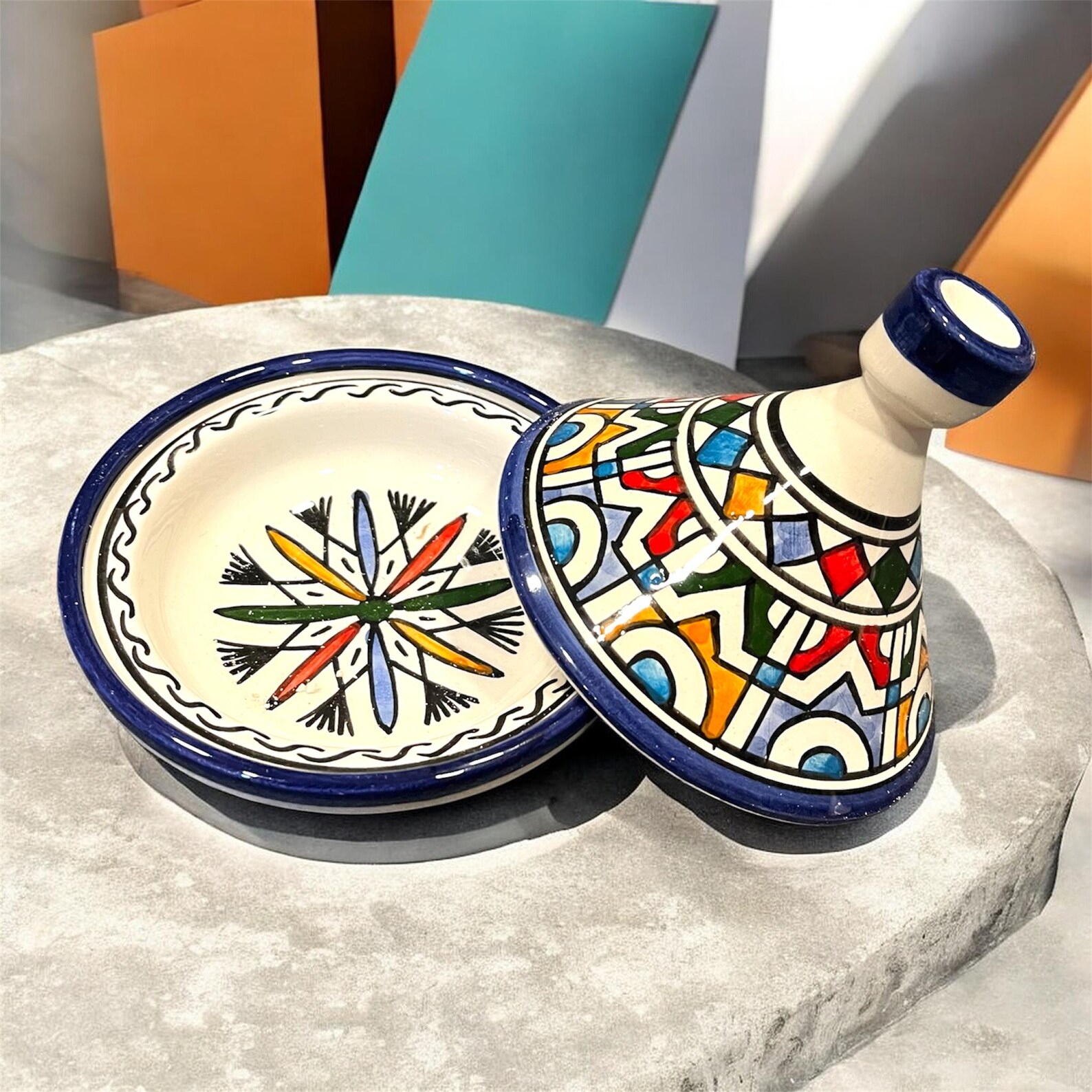Berber Handmade Ceramic Mini Colorful Artisan Tagine 12cm