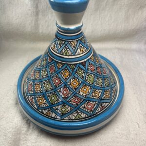 Amazigh handmade ceramic White Black tagine serving table