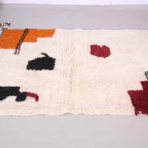 Berber Custom Wool Neutral Geometric Living Room Rug