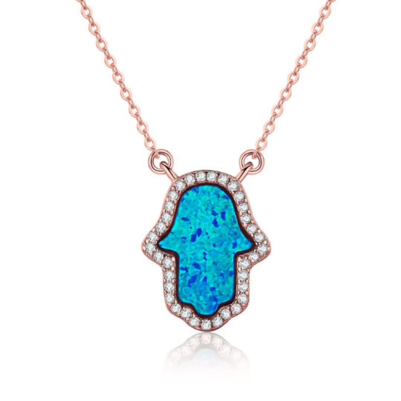 Handmade Amazigh Kabyle 925 Sterling Silver Zircon Pendant Necklace