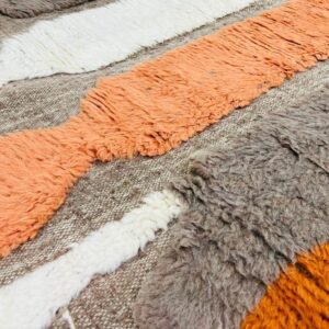 Berber Textured Handwoven Wool High-Pile Abstract Design Rug
