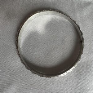 Rare 1930s Amazigh Engraved Triangular Relief Quality Silver Bracelet