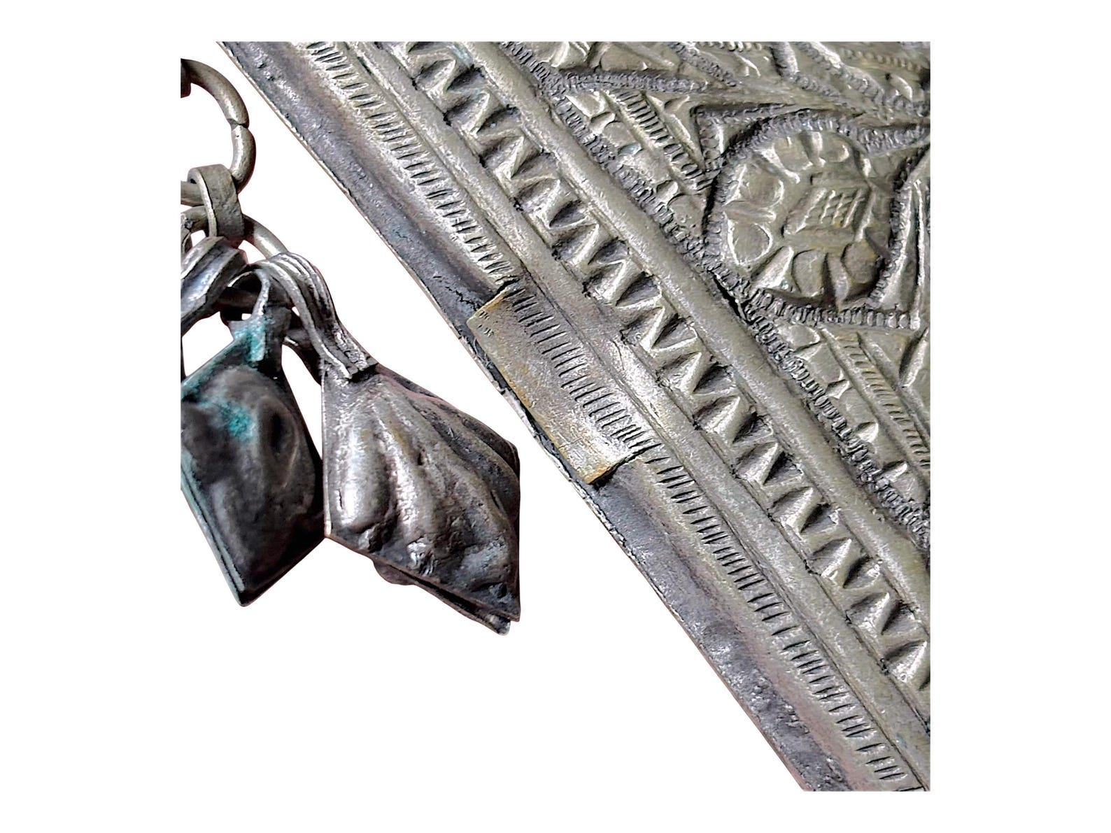 Berber Antique Hand Engraved Silver Alloy Amulet Necklace