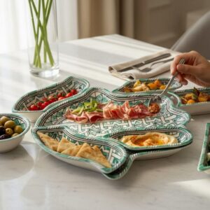Amazigh Elegant Serving Set Pieces Handmade Ceramic Piece