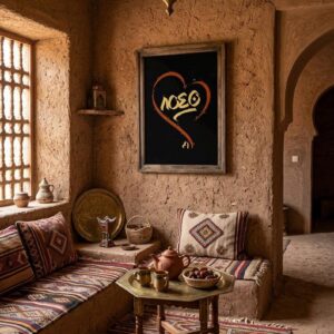 Custom Amazigh Tifinagh Name Heart Personalized Digital Wall Art