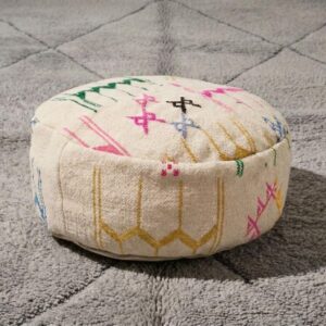 Berber Kilim Handmade Wool Floor Cushion Pouf Ottoman
