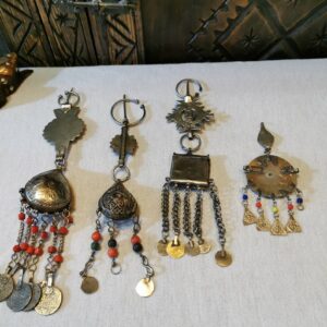 Amazigh Handmade Vintage Beaded Enamel Tribal Fibula Brooch